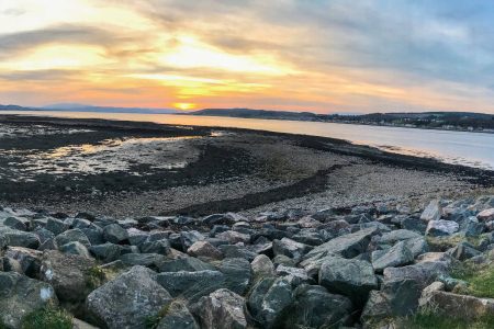 Panorama of the sunset at Merkinch, Inverness
