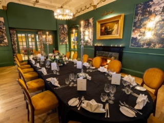 Adams Room Dinner Setting on one oval table