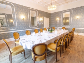 Dinner in the Macleod Room on one oval table for weddings and celebrations Dinner in the Macleod Room on one oval table for weddings and celebrations