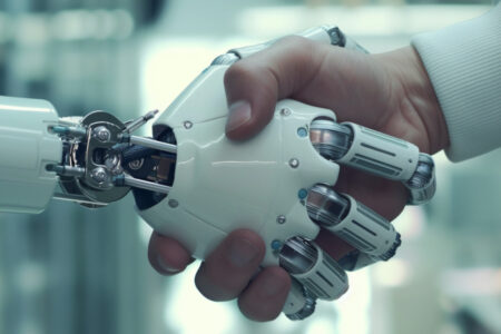 Handshake between human and robot