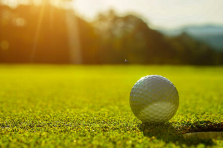 Golf ball on the green