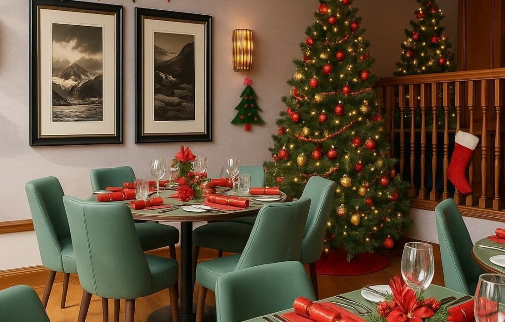 Example of Christmas Eve styling in the Conservatory