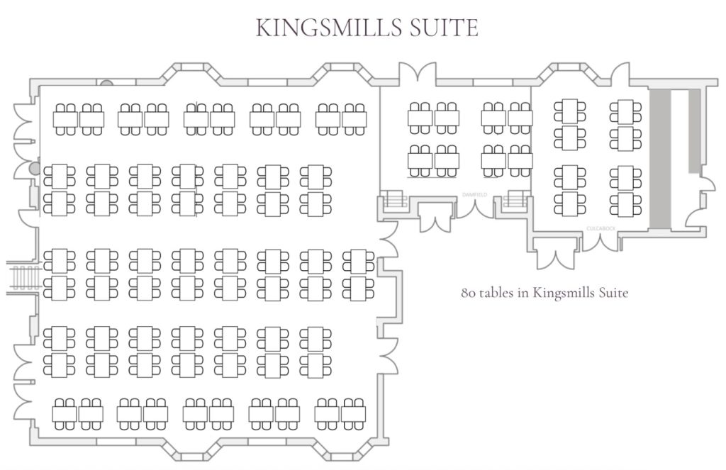 Floorplan of Kingsmills Suite for networking desks