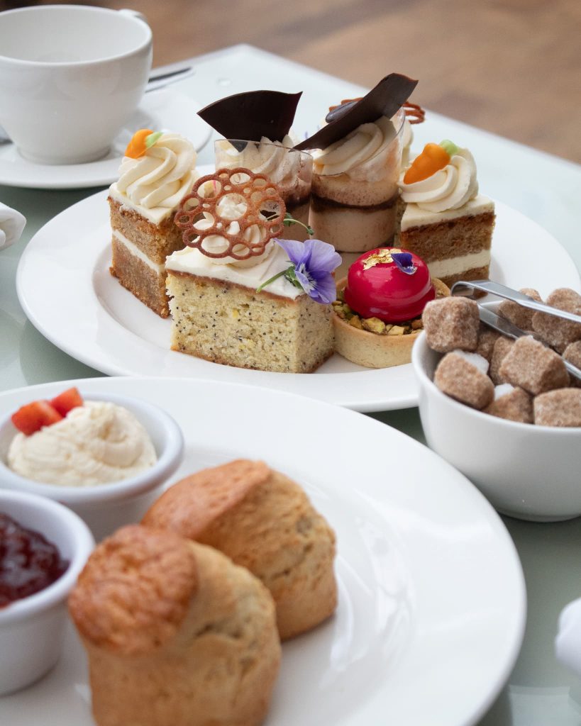 Afternoon Tea at the Kingsmills with pistachio tart and spiced carrot cake