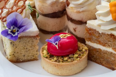 Afternoon Tea at the Kingsmills with pistachio tart and spiced carrot cake