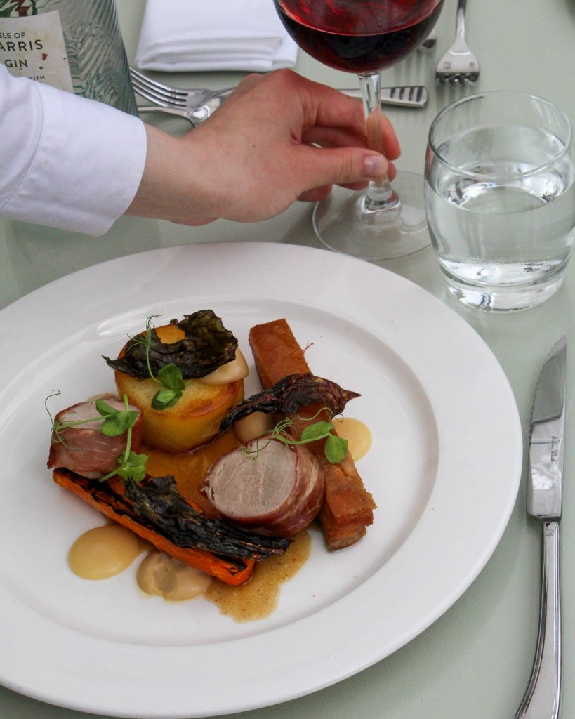 Dining in the conservatory